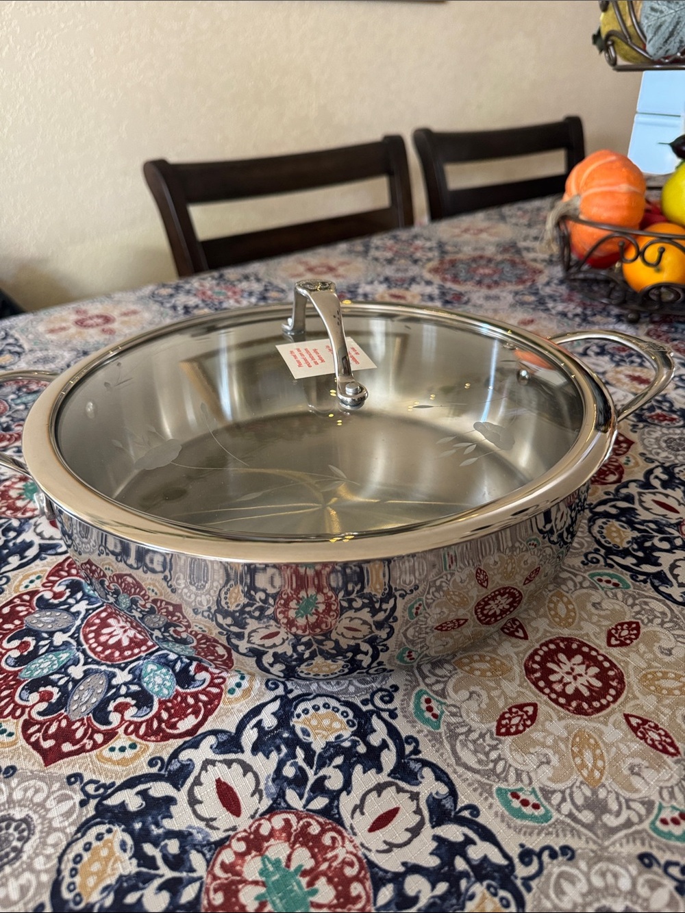 Princess House Stainless Steel Sauté Pan with Glass Lid - Silver
